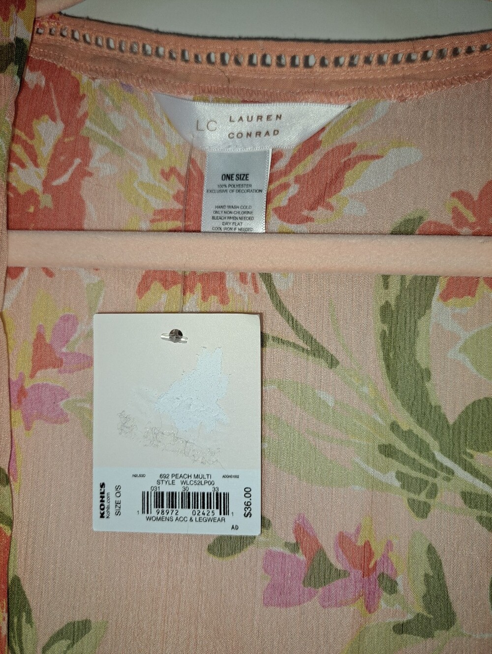 LC Lauren Conrad Garden Floral Sheer Kimono Duster - Picture 4 of 4